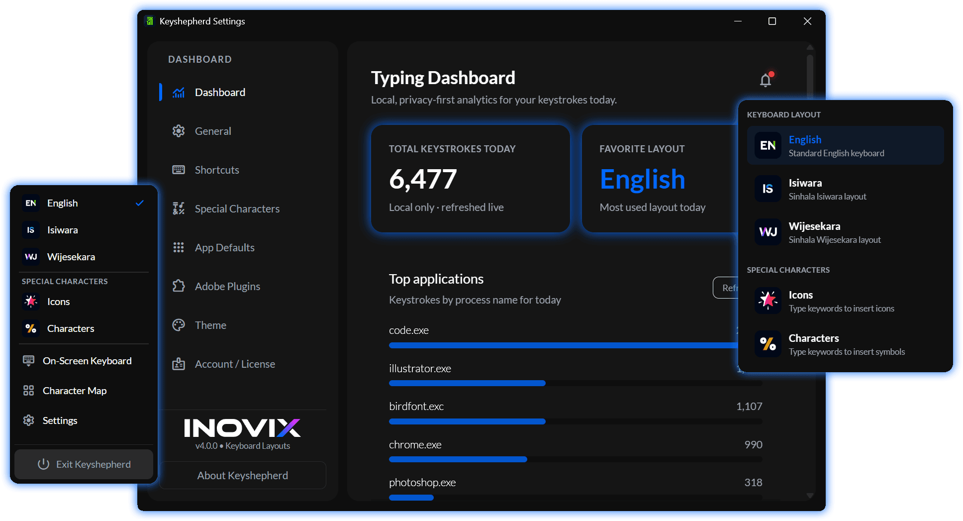 Keyshepherd interface in dark mode